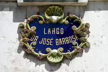 CALDAS DA RAINHA (Concelho de Caldas da Rainha), 15.08.2019, Straenschild am Largo Dr. Jos Barbosa