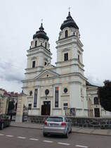 Mlawa / Mielau, Pfarrkirche Hl. Dreifaltigkeit, sptgotische Backsteinkirche, erbaut ab 1477, neubarocker Umbau von 1882 bis 1886  (05.08.2021)