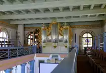 V�rstetten, Blick von der Seitenempore zur Orgel in der evangelischen Kirche, Feb.2020