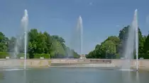 Die zentrale Brunnenanlage im Schlosspark Oberschlei�heim. (Juli 2017)
