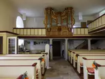 Theisbergstegen, Orgel in der evangelischen St. Peter Kirche, Orgelprospekt aus dem 18. Jahrhundert (23.05.2021)