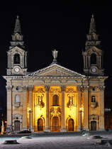 Die Pfarrkirche St. Publius (Knisja ta' San Publiju) wurde im Mrz 1792 geweiht. (Floriana, Oktober 2017)