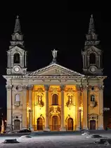 Die Pfarrkirche St. Publius (Knisja ta' San Publiju) wurde im M�rz 1792 geweiht. (Floriana, Oktober 2017)