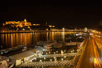 Blick von der Elisabethbrcke in Richtung Fischerbastei in Budapest, 20.06.2018