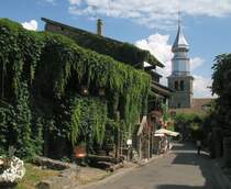 Efeu und wilder Wein an zahlreichen Hausfassaden geben den Gassen von Yvoire ein besonderes Flair.
(Juni 2008)