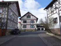 Seeba, Fachwerkh�user in der Oberdorf Stra�e (26.02.2022)