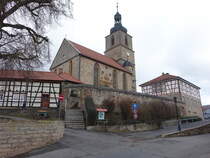 Slzfeld, evangelische St. Veit Kirche, erbaut 1630 (26.02.2022)