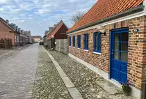 Die Stra�e �Gr�nnegade� in der Kleinstadt Ringk�bing. Aufnahme: 25. M�rz 2022.