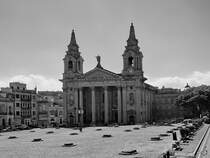 Die Pfarrkirche St. Publius (Knisja ta' San Publiju) wurde im Mrz 1792 geweiht. (Floriana, Oktober 2017)