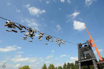 Seltsame  Schuh kunst in Prag. (September 2012)