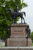 Im Bild das Reiterstandbild des Duke of Wellington in London. (September 2013)