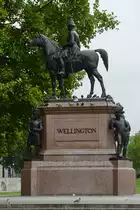 Im Bild das Reiterstandbild des Duke of Wellington in London. (September 2013)