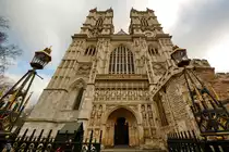 Die im gotischen Stil erbauten Westminster Abbey ist eine Protestantische Kirche, in der seit dem Jahr 1066 die englischen und britischen Kr�nungszeremonien stattfanden. (London, Februar 2015)