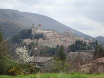 Ausblick auf die Altstadt von Nocera Umbra, Provinz Perugia (01.04.2022)