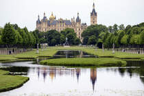 Blick auf das Schweriner Schloss vom Schlossgarten. Aufnahme:17. Juni 2022.