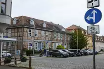 Ecke Gau�stra�e/Schelfmarkt im Schweriner Stadtteil Schelfstadt. Aufnahme: 17. Juni 2022.