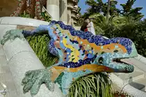 Dieser Salamander ist das Wahrzeichen des Park G�ell. (Barcelona, Februar 2012)