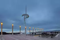 Die beiden venezianischen Trme (Torres Venecianes) sind 47 Meter hoch und wurden im Zeitraum von 1927 bis 1929 fr die Internationale Ausstellung von Barcelona 1929 erbaut. (Februar 2013)