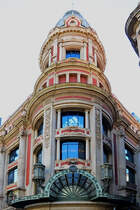 Eine Gebudefassade im Zentrum von Barcelona. (Februar 2012)