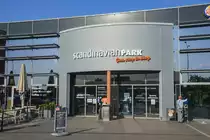 Der Scandinavian Park ist ein 125.000 Quadratmeter gro�es Gewerbe- und Einkaufszentrum in der Gemeinde Handewitt im Kreis Schleswig-Flensburg an der Grenze zu D�nemark. Aufnahme: 19. Juli 2022.