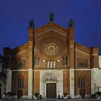 Die Kirche San Marco (Chiesa Parrocchiale di San Marco) wurde Mitte des 13. Jahrhunderts errichtet. (Mailand, Juni 2014)