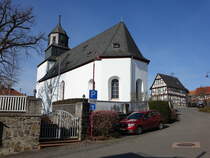 Brandoberndorf, evangelische Dorfkirche, erbaut im 17. Jahrhundert (12.03.2022)
