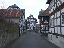 Braunfels, Fachwerkhuser in der Belzgasse (12.03.2022)