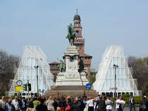 Dieses Denkmal in Mailand soll an den italienischen Freiheitskmpfer Giuseppe Garibaldi erinnern, einem der populrsten Protagonisten der italienischen Einigungsbewegung zwischen 1820 und 1870. (Mailand, April 2015)