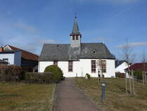 Ebersgns, evangelische Kirche in der Schustergasse, erbaut im 13. Jahrhundert, 1772 erweitert (12.03.2022)