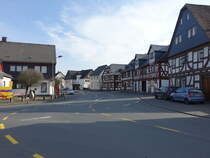 Leun, Fachwerkhuser in der Wetzlarer Strae (12.03.2022)