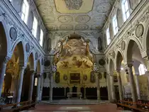 Neapel, Basilika di St. Restituta im Duomo di Santa Maria Assunta, erbaut  im 17. Jahrhundert unter Leitung von Arcangelo Guglielmelli, Fresken von Luca Giordano (23.09.2022)