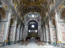 Neapel, Innenraum der Pfarrkirche St. Severino e Sossio, Hochaltar von Cosimo Fanzago (23.09.2022)