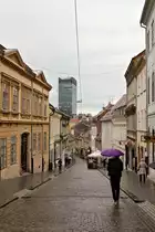 Irisch anmutendes Wetter herrschte am 25.09.2022 in Zagreb. Hier ist die Radićeva  zu sehen. 