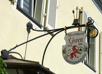 Elzach,  Lwen , Brauereigaststtte seit 1856, Juli 2022