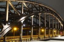 Hamburg am 10.12.2022: Freihafenelbbrcke, Blick vom U-Bahnhof Elbbrcken   /