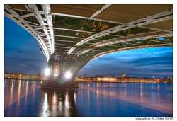 Das Foto wurde am 25.02.09 unterhalb des Hochkreise in Kastel aufgenommen, und zeigt die Theodor Heussbrücke von Kastel nach Mainz.