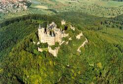 Schlo Hohenzollern - Hechingen, Luftaufnahme vom Sommer 1994