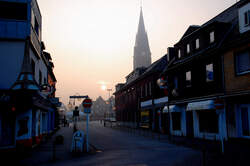 Morgenstimmung auf der Konstantinstrae in Giesenkirchen.