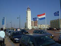 Leuchtturm in Norrdwijk aan Zee (Niederlande, aufgenommen im Fühjahr 2007)