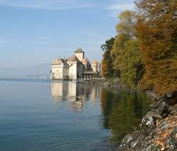 Herbstzeit am Ch�teau de Chillon.