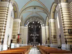 Dro, Innenraum der Chiesa della Imaculata, Ausstattung von 1910 (01.11.2017)