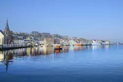 Die Schiffbr�cke in Flensburg von der Hafenspitze aus gesehen.