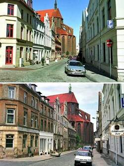 Blick in die Schweinsbrcke im September 2003 (oben) und im Juli 1992 (unten)