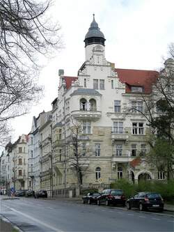 Diese herrliche Fassade findet man an der Breitenfelder Straße in Gohlis.