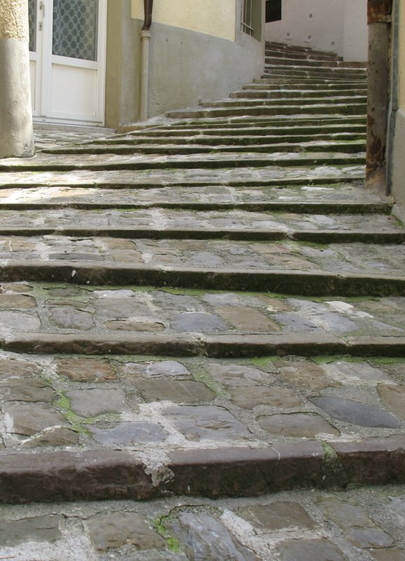 Zahlreiche Treppen führen durch die Altstadt von Montreux.
(27.07.2007)