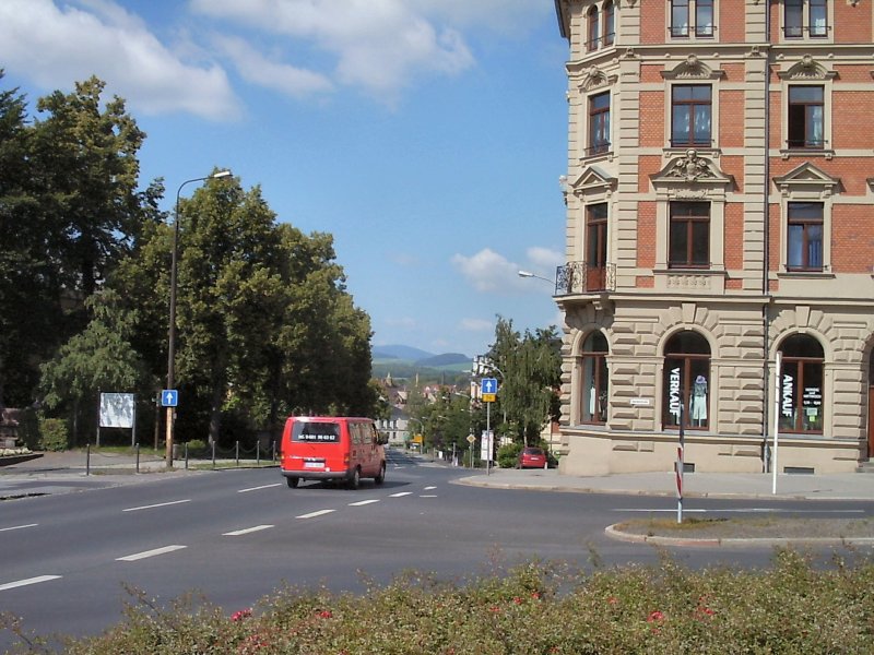 Zittau mit Blick bis zum Gebirge, Sommer 2004